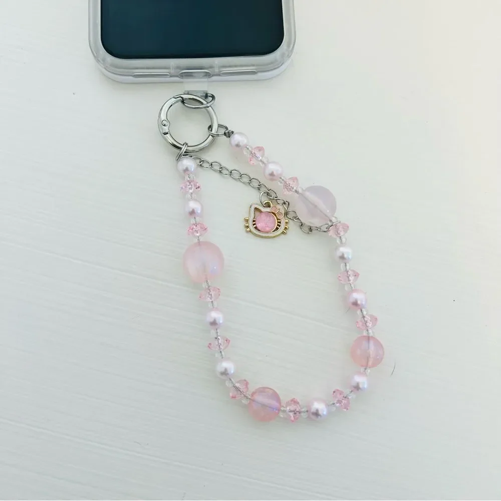 Luxury high-end crystal bead hand-held lanyard chain, phone wristlet strap